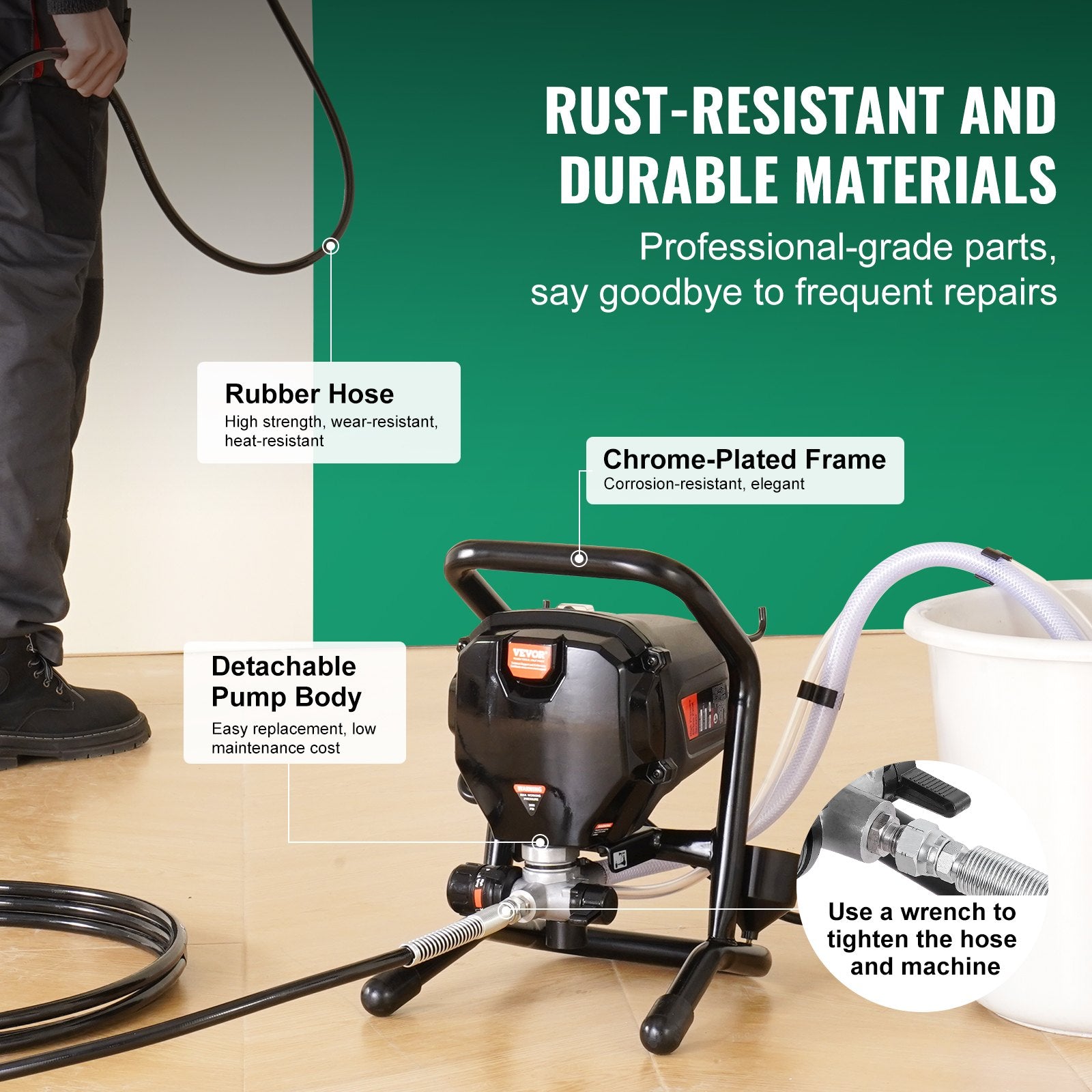 Stand Airless Paint Sprayer, 750W 3000PSI High Efficiency Electric Airless Sprayer, Fine And Even Painting Effect, Handheld Paint Sprayers for Home Interior and Exterior Furniture and Fences