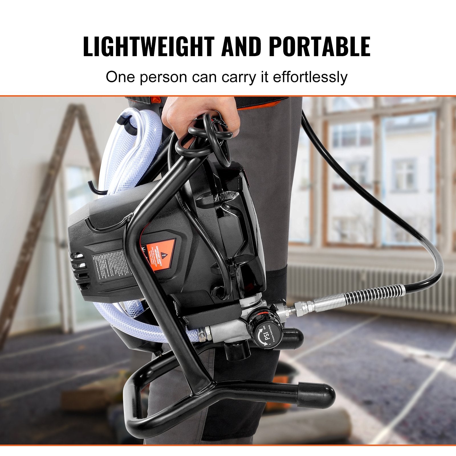 Stand Airless Paint Sprayer, 750W 3000PSI High Efficiency Electric Airless Sprayer, Fine And Even Painting Effect, Handheld Paint Sprayers for Home Interior and Exterior Furniture and Fences