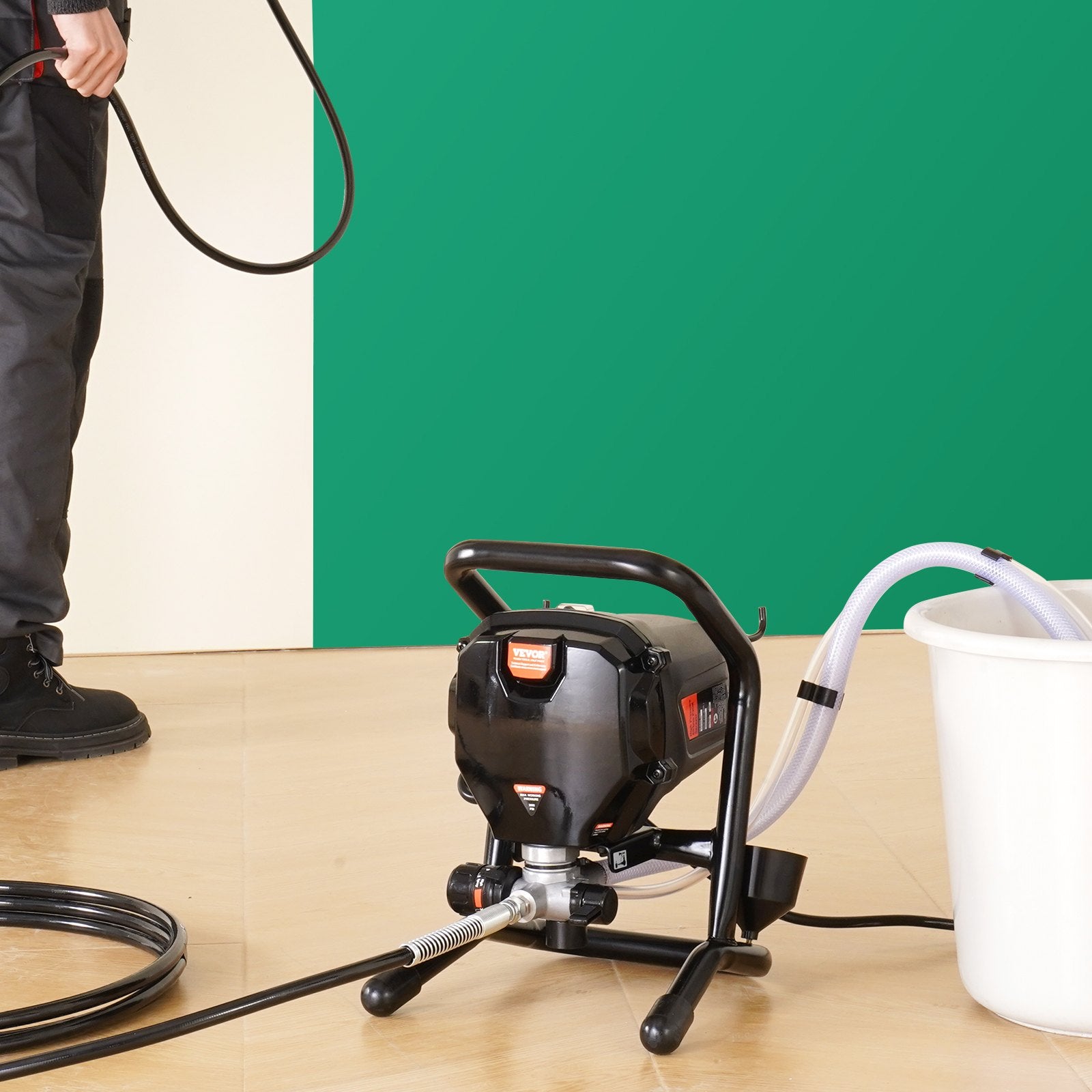 Stand Airless Paint Sprayer, 750W 3000PSI High Efficiency Electric Airless Sprayer, Fine And Even Painting Effect, Handheld Paint Sprayers for Home Interior and Exterior Furniture and Fences