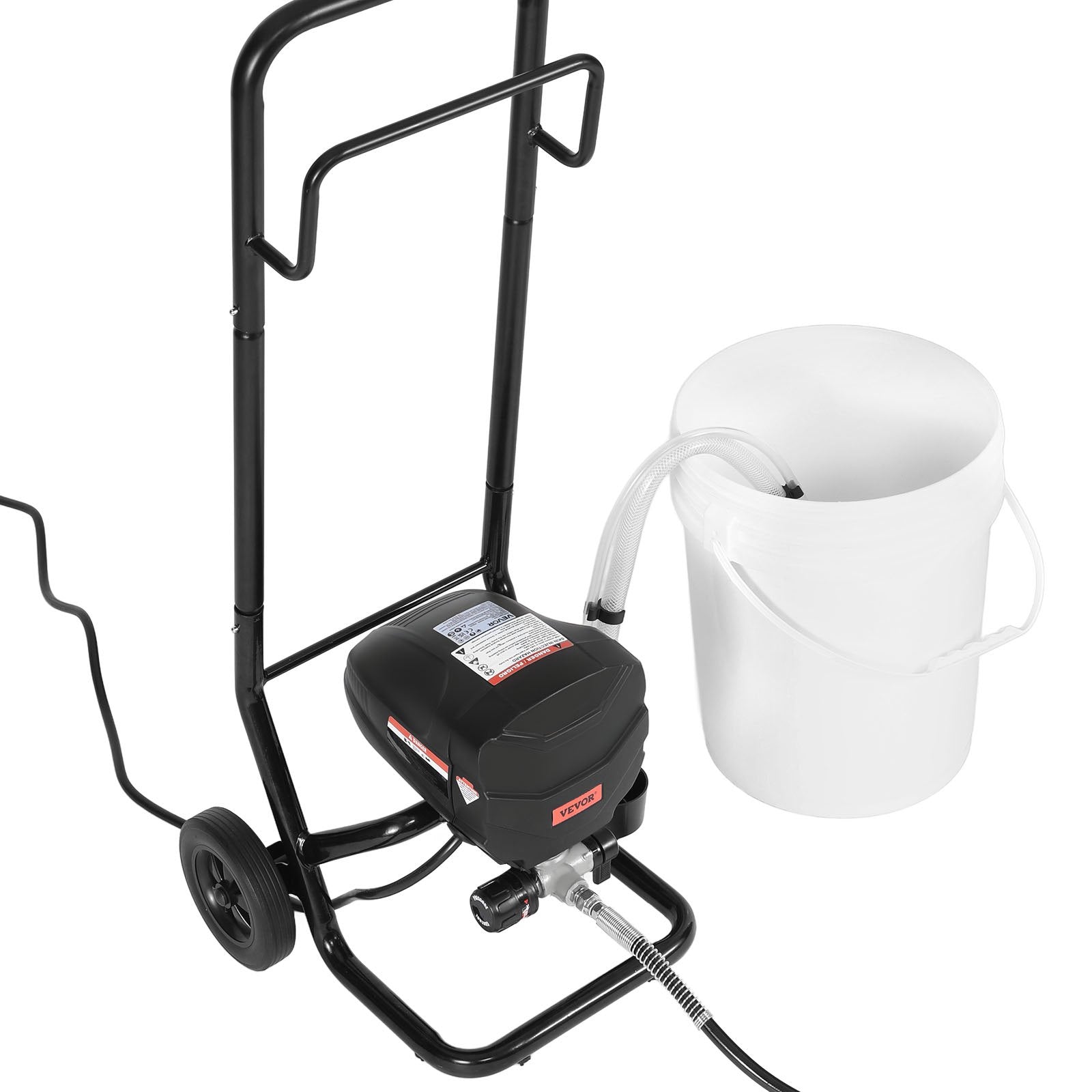 Stand Airless Paint Sprayer, 650W, 3000PSI High Pressure Airless Sprayer with Cart, Cleaning Brush, Hose, Extension Rod, Nozzles, Electric Spray Paint Machine for House Exterior and Interior