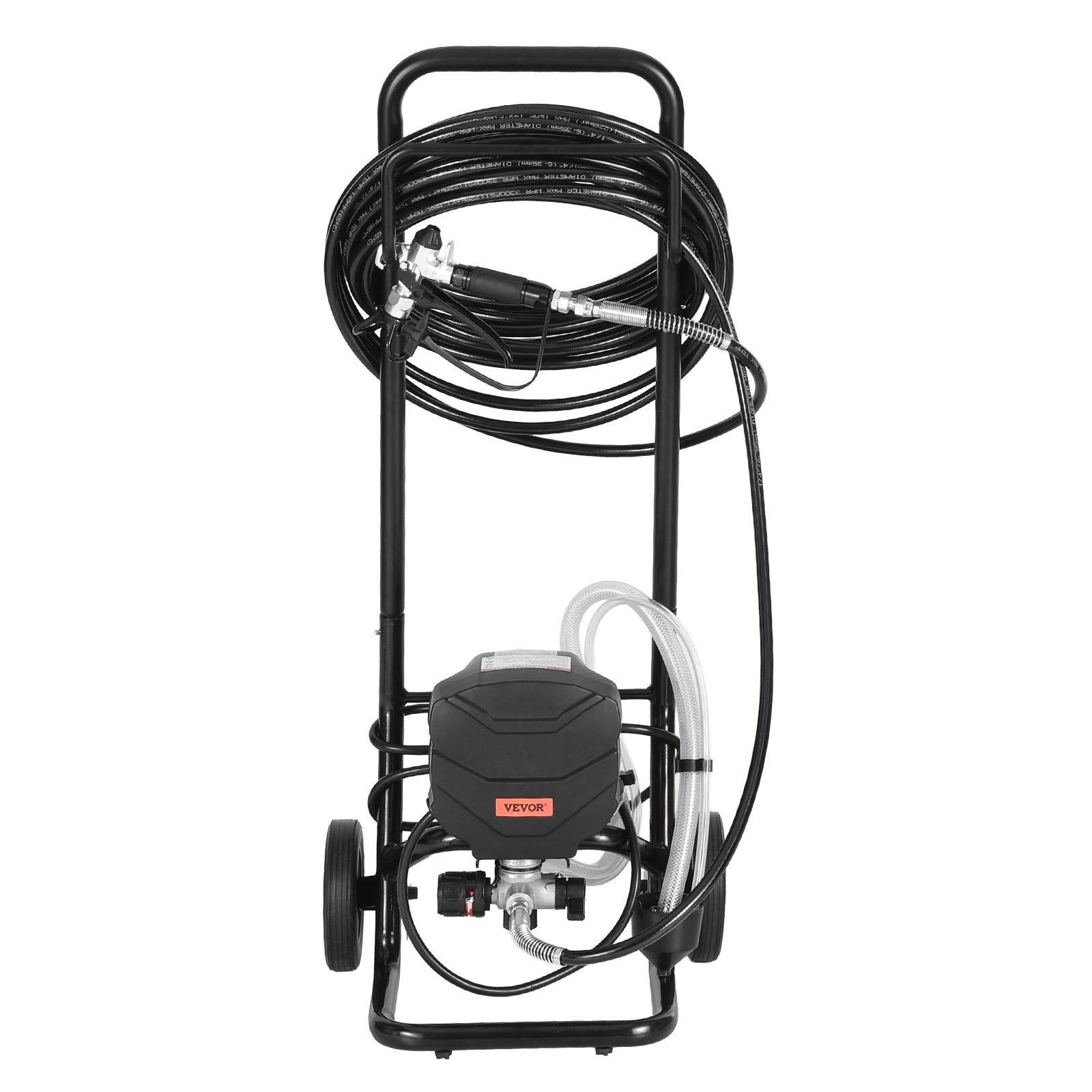 Stand Airless Paint Sprayer, 650W, 3000PSI High Pressure Airless Sprayer with Cart, Cleaning Brush, Hose, Extension Rod, Nozzles, Electric Spray Paint Machine for House Exterior and Interior