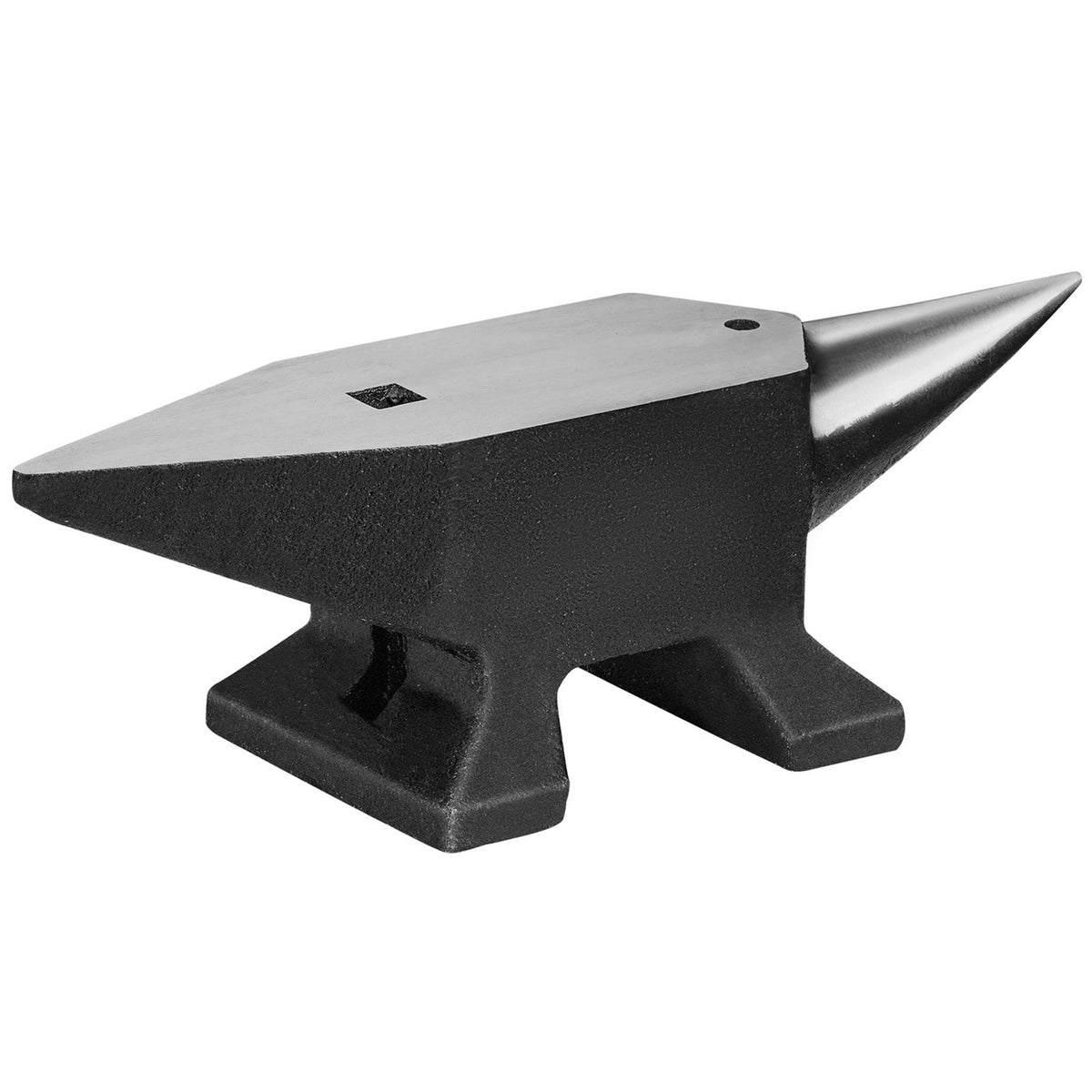Single Horn Anvil, 22Lbs Cast Steel Anvil, High Hardness Rugged Round Horn Anvil Blacksmith, Large Countertop and Stable Base, with Round and Square Hole, Metalsmith Tool for Bending and Shaping