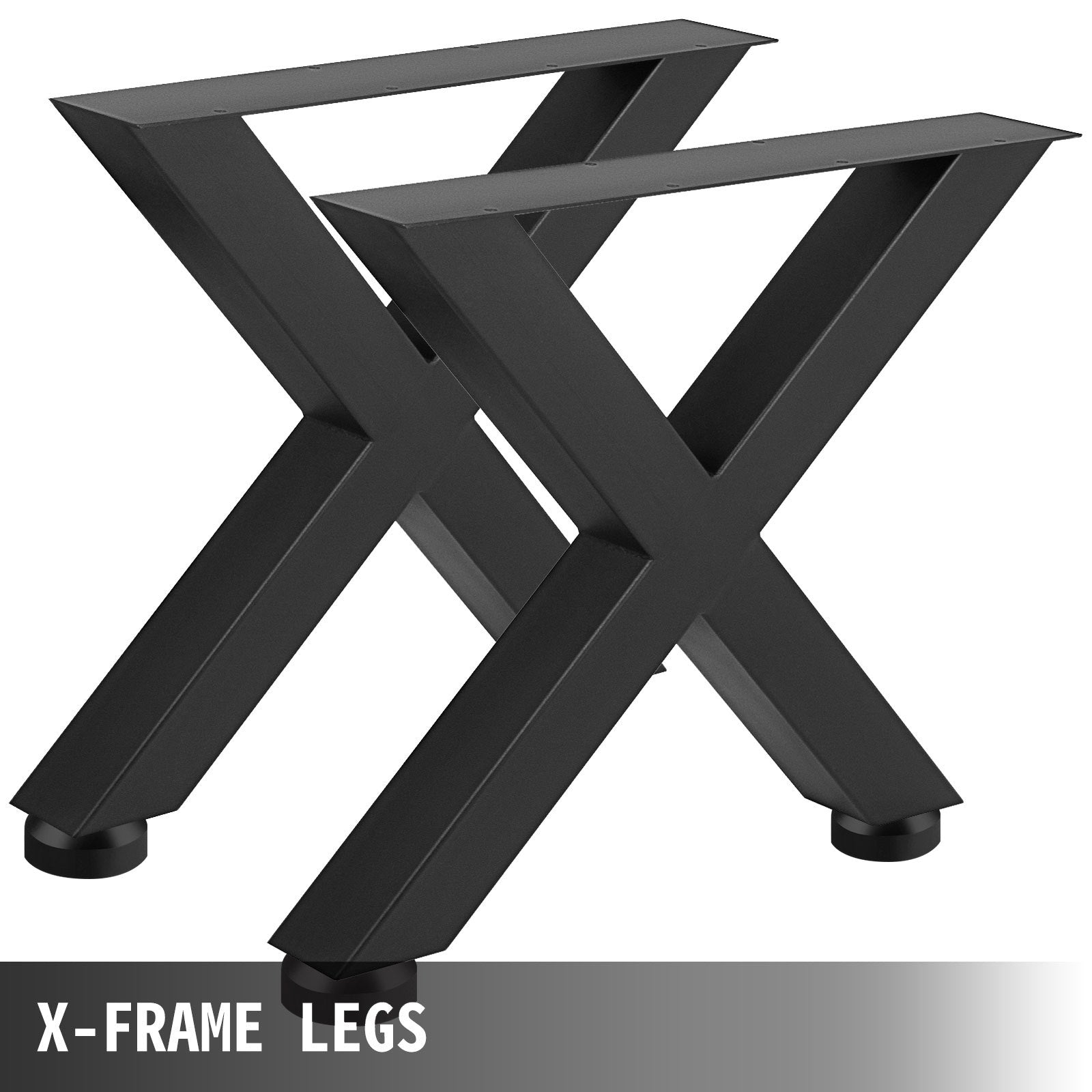Outdoor Dining Sets: VEVOR Set of 2 Steel Table Legs, 16'Height 15'Wide Dining Table Legs, Heavy Duty 3.1" Square Box Section X Frame Table Legs, 16x15x3.1 Inch Black Color Industrial Country Style Metal Dining Legs