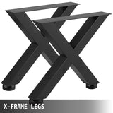 Outdoor Dining Sets: VEVOR Set of 2 Steel Table Legs, 16'Height 15'Wide Dining Table Legs, Heavy Duty 3.1" Square Box Section X Frame Table Legs, 16x15x3.1 Inch Black Color Industrial Country Style Metal Dining Legs
