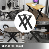 Outdoor Dining Sets: VEVOR Set of 2 Steel Table Legs, 16'Height 15'Wide Dining Table Legs, Heavy Duty 3.1" Square Box Section X Frame Table Legs, 16x15x3.1 Inch Black Color Industrial Country Style Metal Dining Legs