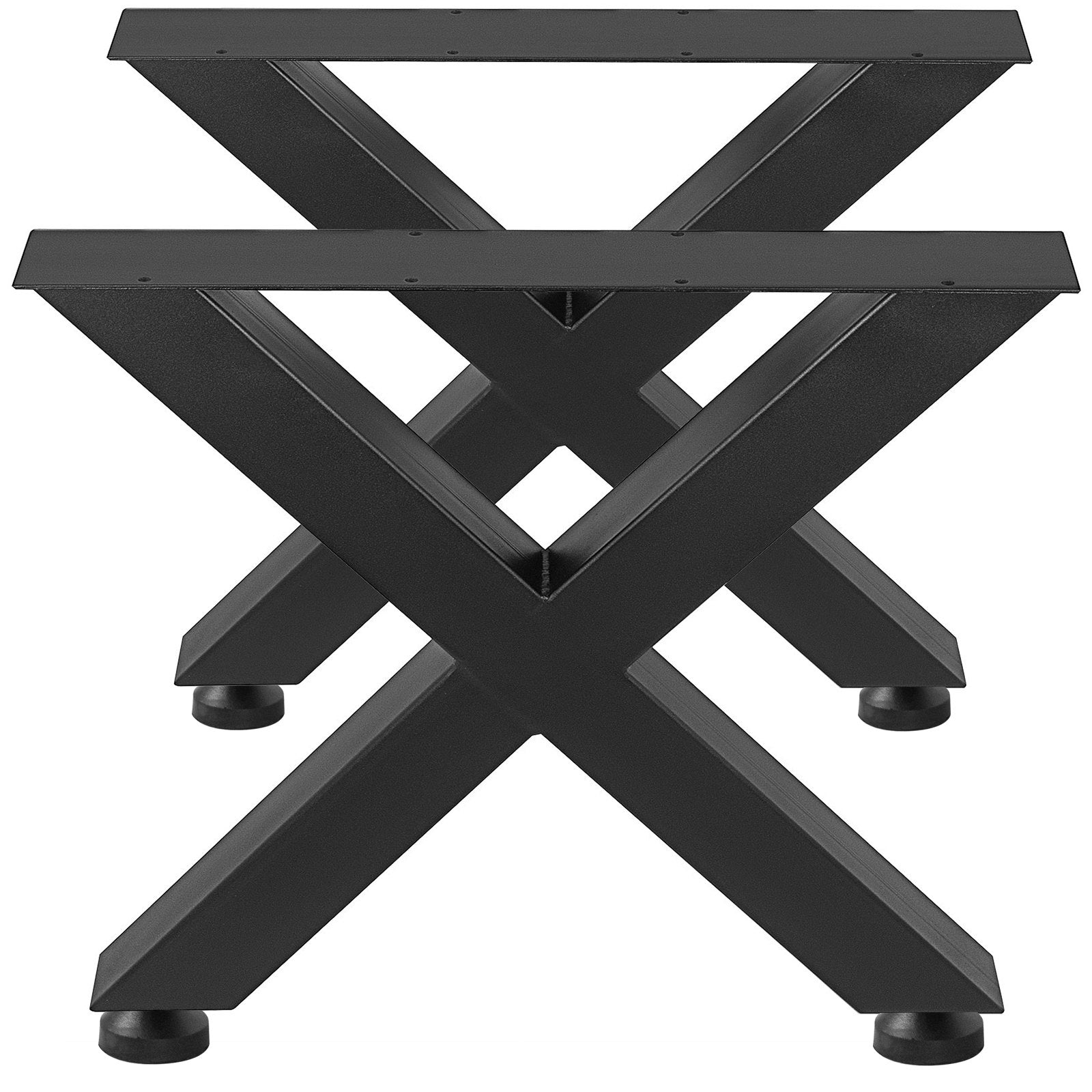 Outdoor Dining Sets: VEVOR Set of 2 Steel Table Legs, 16'Height 15'Wide Dining Table Legs, Heavy Duty 3.1" Square Box Section X Frame Table Legs, 16x15x3.1 Inch Black Color Industrial Country Style Metal Dining Legs