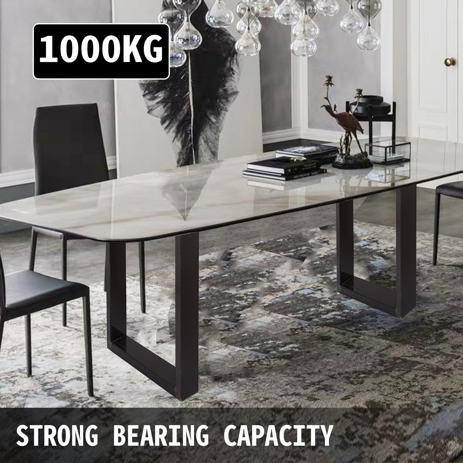Table Tops & Bases: VEVOR 72 x 60 cm Dining Table Legs Office Table Legs Set of 2 Steel Table Legs Computer Desk Legs Steel Bench Legs Country Style Table Legs DIY Furniture Legs