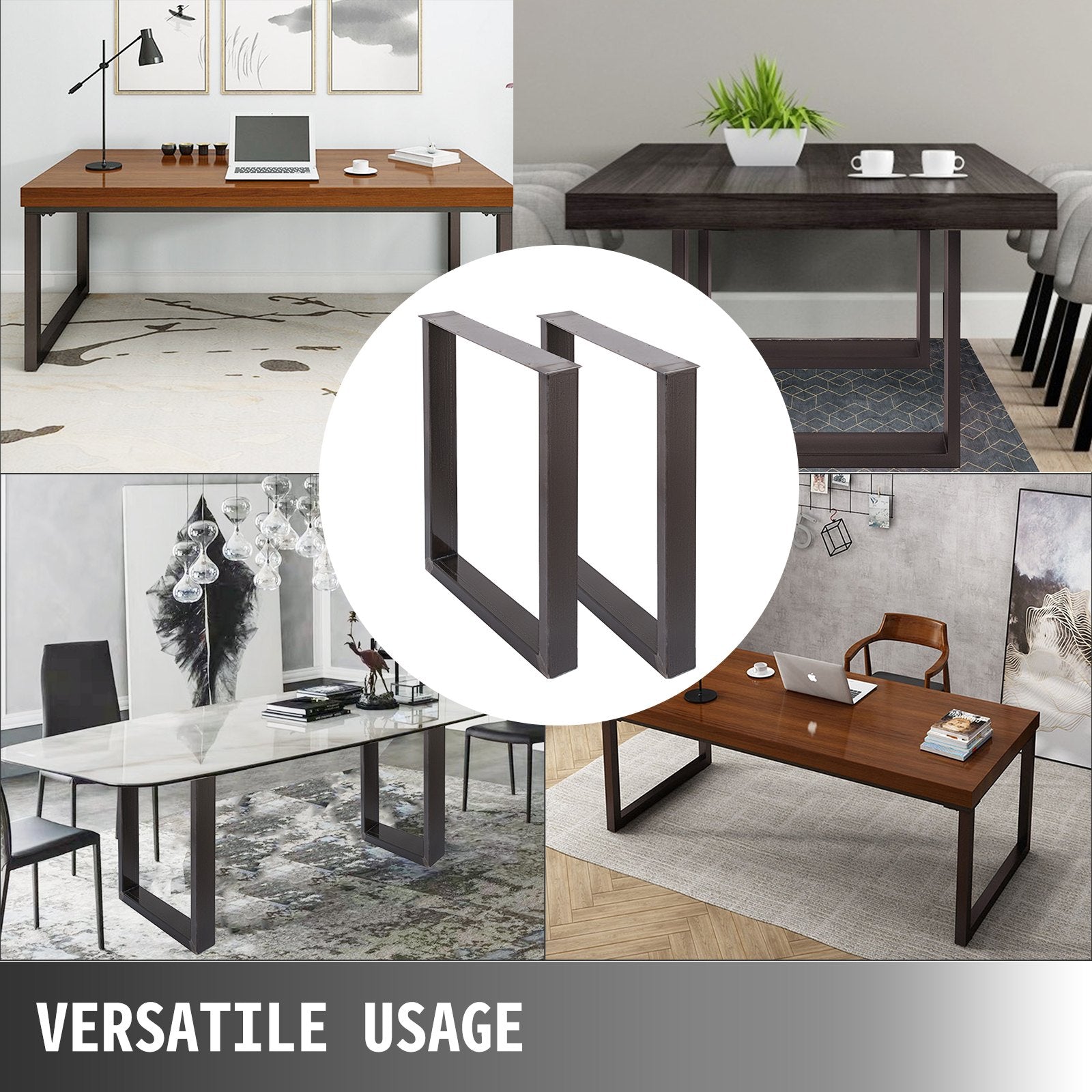 Table Tops & Bases: VEVOR 72 x 60 cm Dining Table Legs Office Table Legs Set of 2 Steel Table Legs Computer Desk Legs Steel Bench Legs Country Style Table Legs DIY Furniture Legs