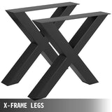 Table Tops & Bases: VEVOR Metal Table Legs 28.4 x 29.9 Inch Black Table Legs Premium steel table legs with X-frame style Steel Bench Legs Country Style Table Legs Furniture Leg Perfect for Coffee Store Home Office Bar