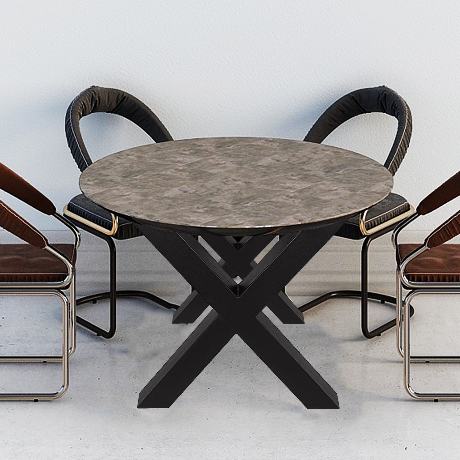 Outdoor Dining Sets: VEVOR Set of 2 Steel Table Legs, 72cm Height 79cm Wide Dining Table Legs, Heavy Duty 7.9cm Square Box Section X Frame Table Legs,72x79x7.9 cm Black Color Industrial Country Style Metal Dining Leg