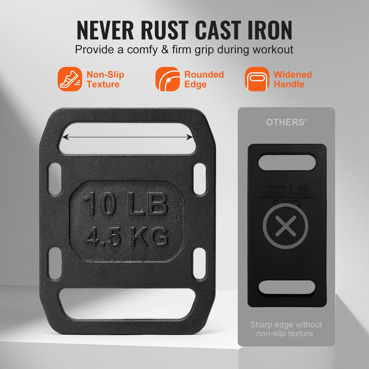 Cast Iron Ruck Weights,  10LB Pair Ruck Plate, Weighted Weights for Rucking, Adjustable Ruck Plate with Straps, for Rucking, Swings, Squat, Strength Training, Weightlifting, Fitness Workout