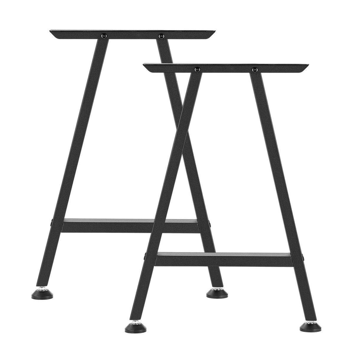 Table Legs, 740 x 550 mm (H x W) Trapezoid Steel Furniture Legs, Modular Design, Easy Assembly, 1000 kg Max Load Heavy Duty, for Home Office Desk, Coffee Dinner Bar Tables,Set of 2, Black