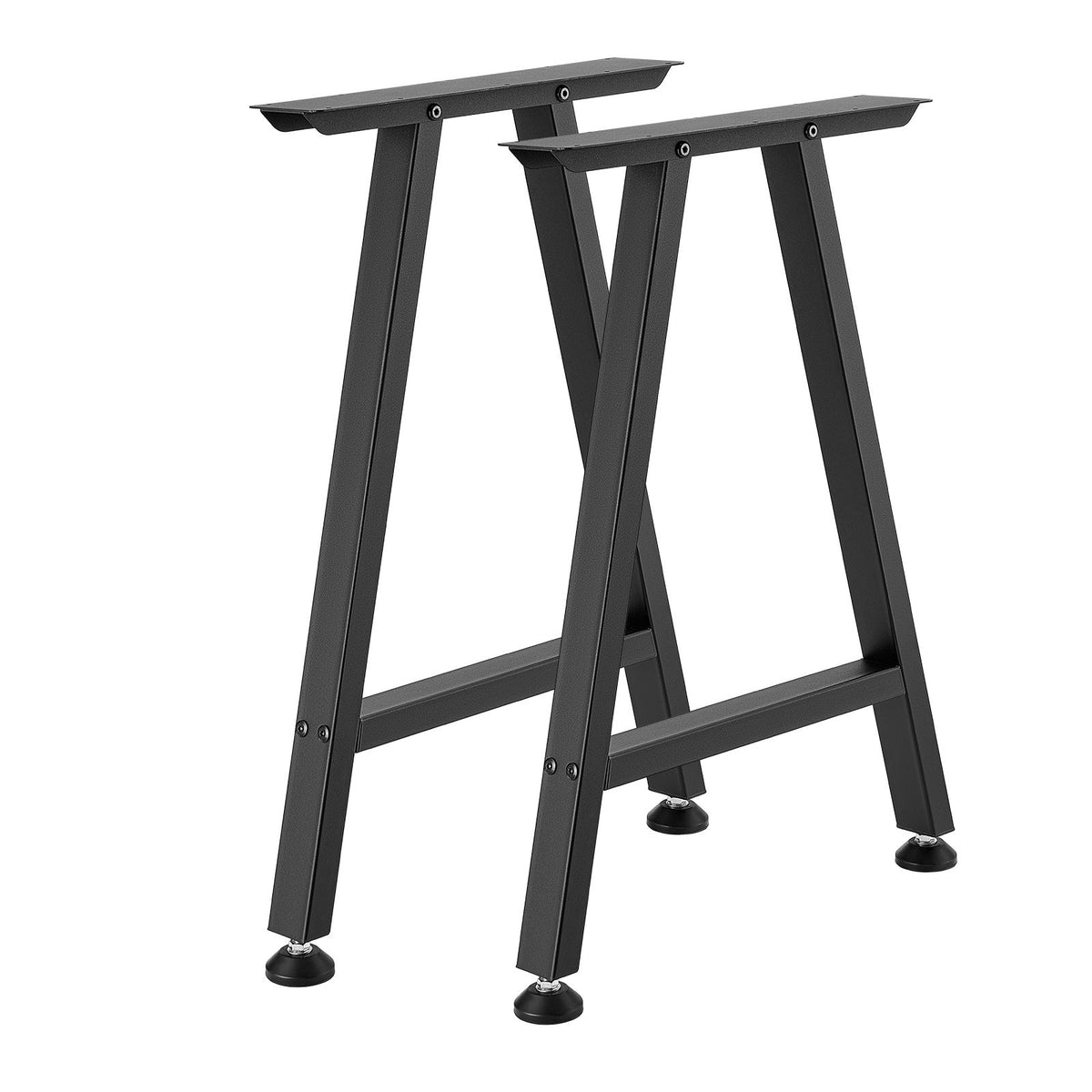 Table Legs, 740 x 550 mm (H x W) Trapezoid Steel Furniture Legs, Modular Design, Easy Assembly, 1000 kg Max Load Heavy Duty, for Home Office Desk, Coffee Dinner Bar Tables,Set of 2, Black