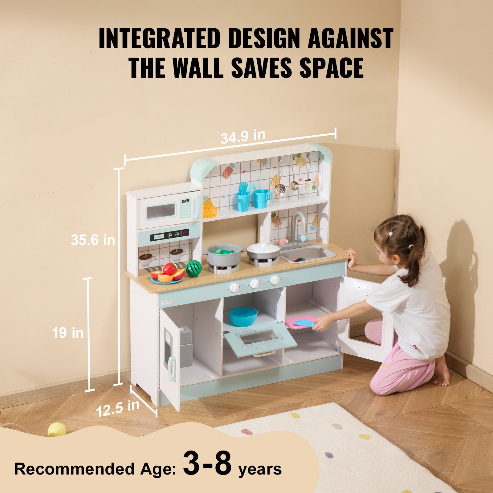Pretend Play: VEVOR Kitchen Playset Kids Pretend Cooking Play Toy 24 Piece Accessories White