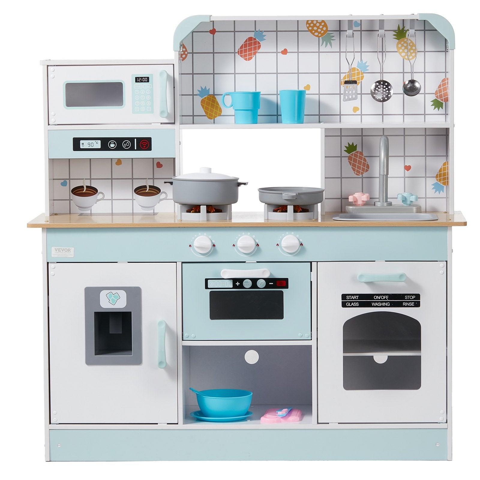Pretend Play: VEVOR Kitchen Playset Kids Pretend Cooking Play Toy 24 Piece Accessories White