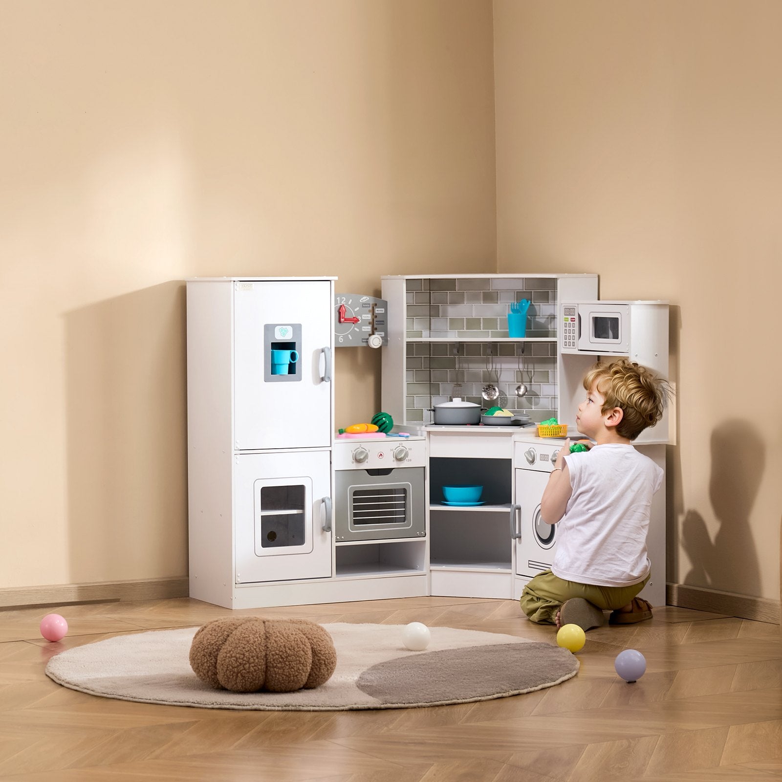 Pretend Play: VEVOR Kitchen Playset Kids Pretend Cooking Play Toy 24 Piece Accessories White