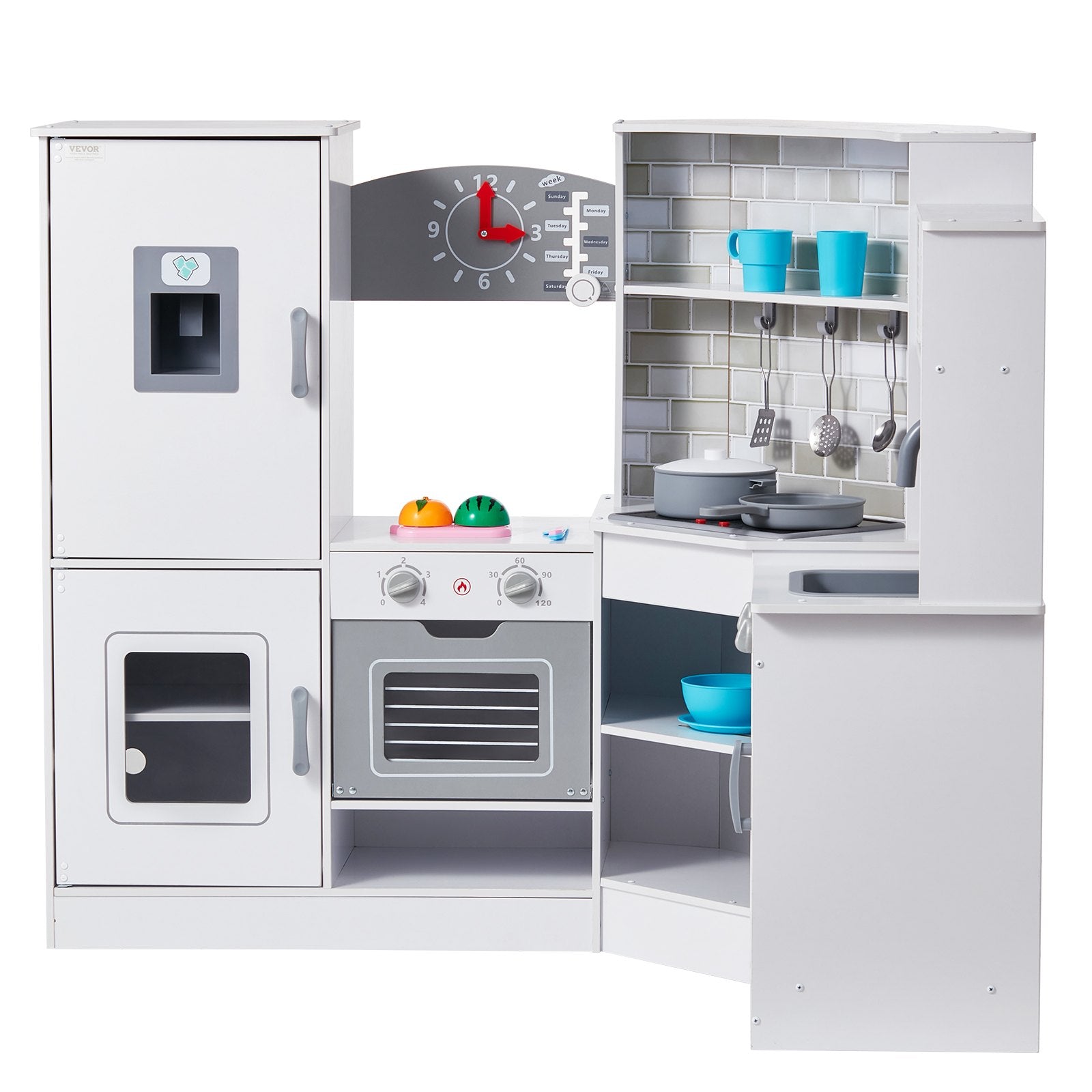 Pretend Play: VEVOR Kitchen Playset Kids Pretend Cooking Play Toy 24 Piece Accessories White