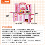 Pretend Play: VEVOR Kitchen Playset Kids Pretend Cooking Play Toy 74 Piece Accessories Pink