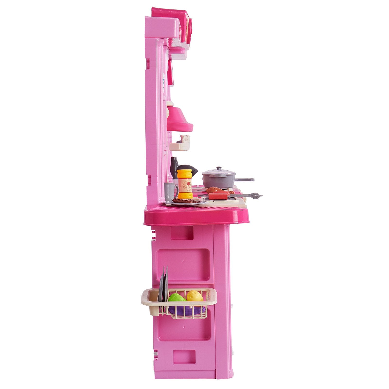 Pretend Play: VEVOR Kitchen Playset Kids Pretend Cooking Play Toy 74 Piece Accessories Pink