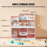 Pretend Play: VEVOR Kitchen Playset Kids Pretend Cooking Play Toy 24 Piece Accessories Pink