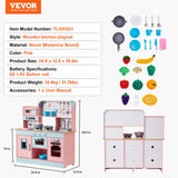 Pretend Play: VEVOR Kitchen Playset Kids Pretend Cooking Play Toy 24 Piece Accessories Pink