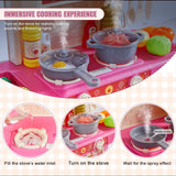 Pretend Play: VEVOR Kitchen Playset Kids Pretend Cooking Play Toy 48 Piece Accessories Pink