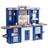 Pretend Play: VEVOR Kitchen Playset Kids Pretend Cooking Play Toy 74 Piece Accessories Blue