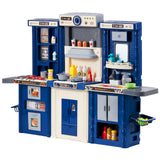 Pretend Play: VEVOR Kitchen Playset Kids Pretend Cooking Play Toy 74 Piece Accessories Blue