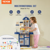 Pretend Play: VEVOR Kitchen Playset Kids Pretend Cooking Play Toy 48 Piece Accessories Blue