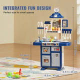 Pretend Play: VEVOR Kitchen Playset Kids Pretend Cooking Play Toy 48 Piece Accessories Blue
