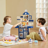 Pretend Play: VEVOR Kitchen Playset Kids Pretend Cooking Play Toy 48 Piece Accessories Blue