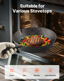 Skillets & Frying Pans: VEVOR Cast Iron Skillet, 3 Pcs Frying Pan Set (160, 220, 265 mm), Heavy-Duty Skillets with Heat-Resistant Handle, Pre-Seasoned Chef's Pan, Kitchen Cookware, for Oven, Gas, Electrical, Induction, Black