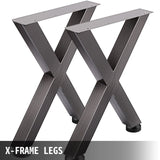 Outdoor Dining Sets: VEVOR Set of 2 Steel Table Legs, 28'Height 24'Wide Dining Table Legs, Heavy Duty 3.1" Square Box Section X Frame Table Legs, 28x24x3.1 Inch Original Color Industrial Country Style Metal Dining Legs