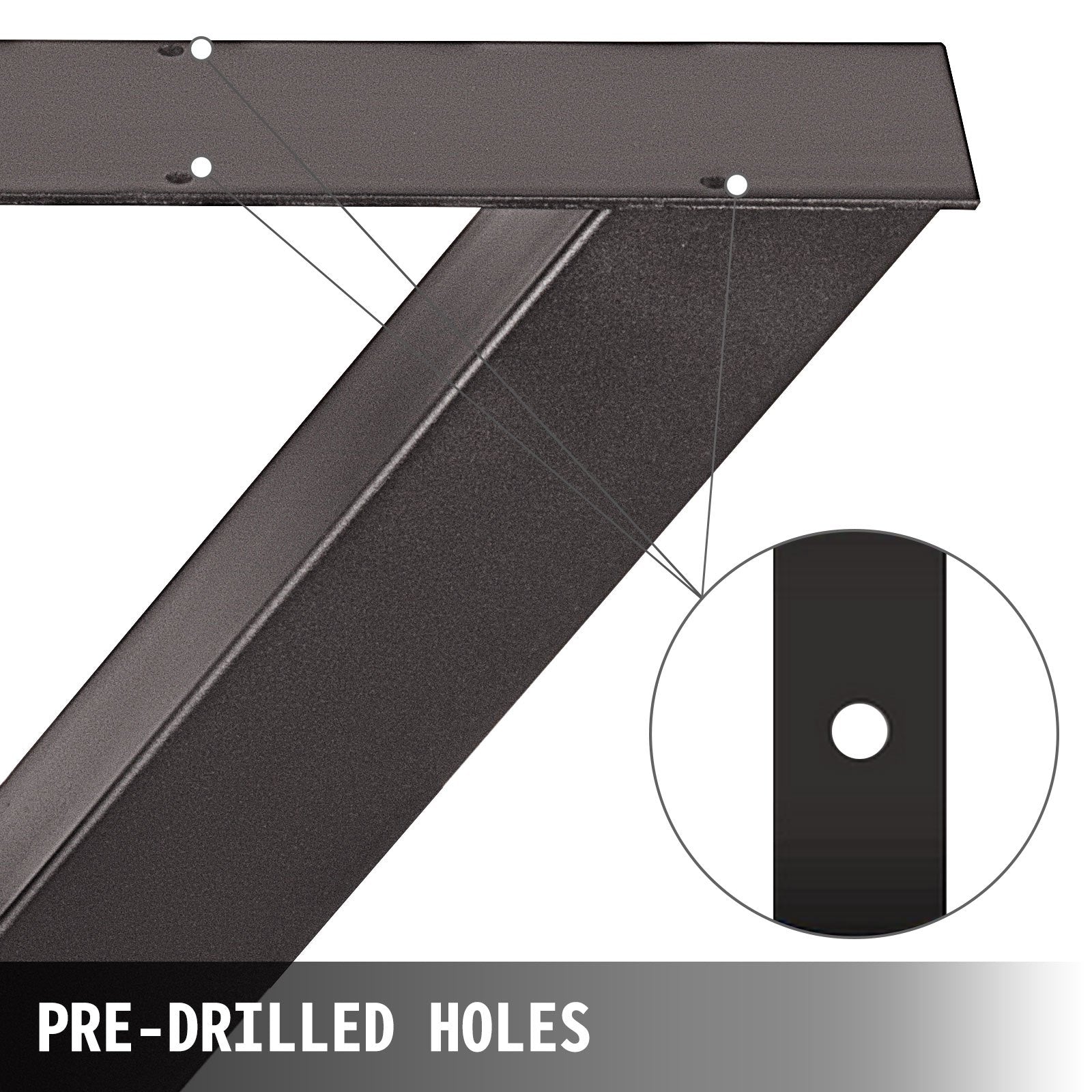 Set of 2 Steel Table Legs, 28'Height 24'Wide Dining Table Legs, Heavy Duty 3.1" Square Box Section X Frame Table Legs, 28x24x3.1 Inch Original Color Industrial Country Style Metal Dining Legs