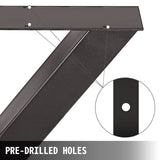 Outdoor Dining Sets: VEVOR Set of 2 Steel Table Legs, 28'Height 24'Wide Dining Table Legs, Heavy Duty 3.1" Square Box Section X Frame Table Legs, 28x24x3.1 Inch Original Color Industrial Country Style Metal Dining Legs