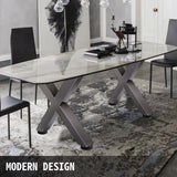 Outdoor Dining Sets: VEVOR Set of 2 Steel Table Legs, 28'Height 24'Wide Dining Table Legs, Heavy Duty 3.1" Square Box Section X Frame Table Legs, 28x24x3.1 Inch Original Color Industrial Country Style Metal Dining Legs
