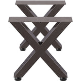 Outdoor Dining Sets: VEVOR Set of 2 Steel Table Legs, 28'Height 24'Wide Dining Table Legs, Heavy Duty 3.1" Square Box Section X Frame Table Legs, 28x24x3.1 Inch Original Color Industrial Country Style Metal Dining Legs
