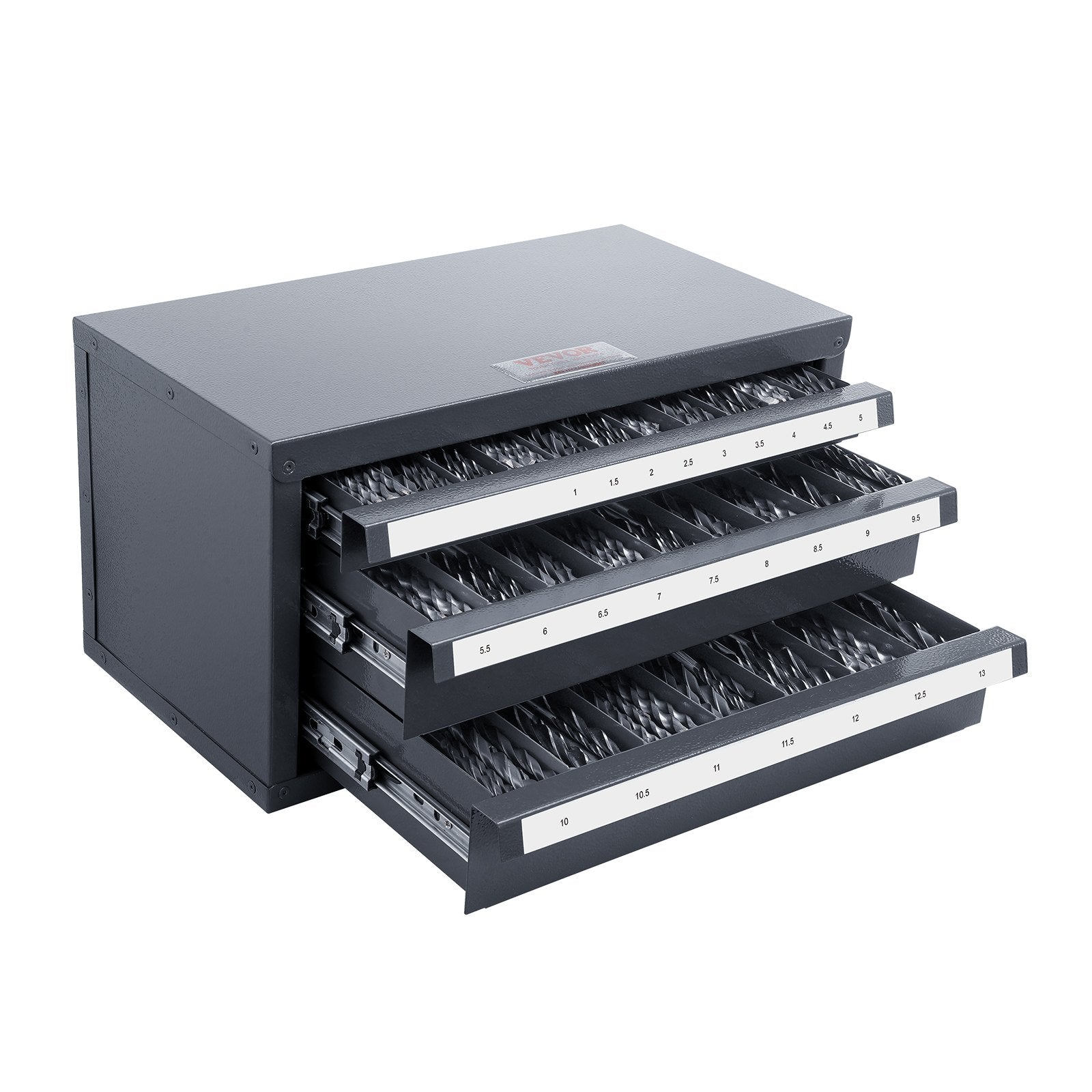 Makeup Organisation & Storage: VEVOR Drill Bit Dispenser Cabinet, Three-Drawer Drill Bit Organizer Cabinet for 1mm to 13mm, Steel Drill Dispenser Organizer Cabinet with Labels, Stackable Drill Dispenser for Drill Bit Storage