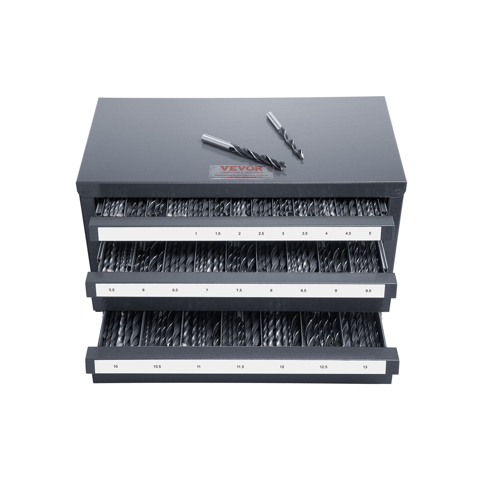 Makeup Organisation & Storage: VEVOR Drill Bit Dispenser Cabinet, Three-Drawer Drill Bit Organizer Cabinet for 1mm to 13mm, Steel Drill Dispenser Organizer Cabinet with Labels, Stackable Drill Dispenser for Drill Bit Storage