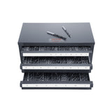Makeup Organisation & Storage: VEVOR Drill Bit Dispenser Cabinet, Three-Drawer Drill Bit Organizer Cabinet for 1mm to 13mm, Steel Drill Dispenser Organizer Cabinet with Labels, Stackable Drill Dispenser for Drill Bit Storage