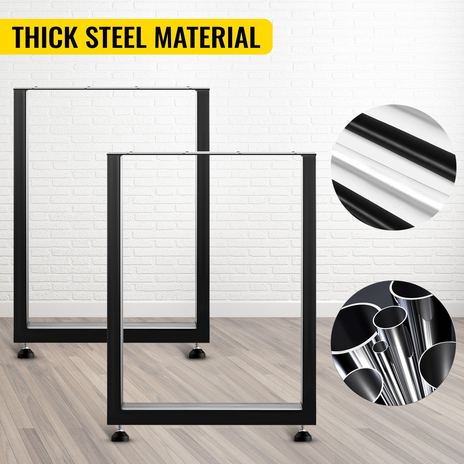Table Tops & Bases: VEVOR Black Table Legs Frame Metal Dining Table Desk 600X720MM