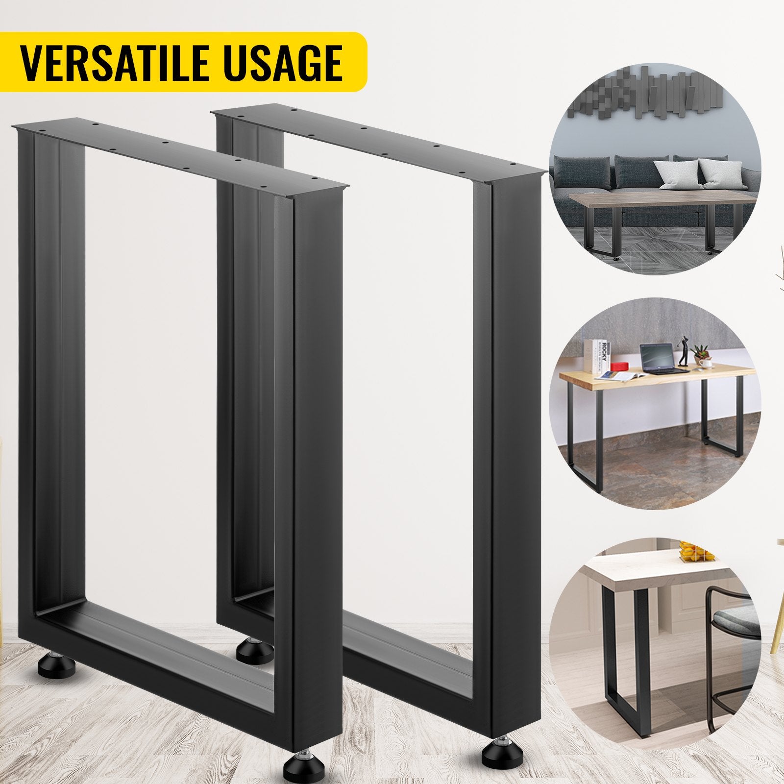 Table Tops & Bases: VEVOR Black Table Legs Frame Metal Dining Table Desk 600X720MM