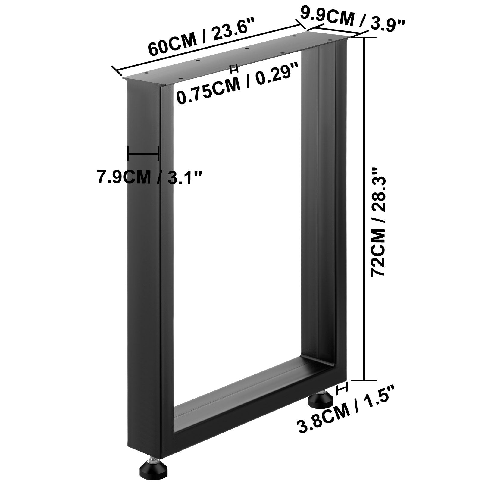 Table Tops & Bases: VEVOR Black Table Legs Frame Metal Dining Table Desk 600X720MM