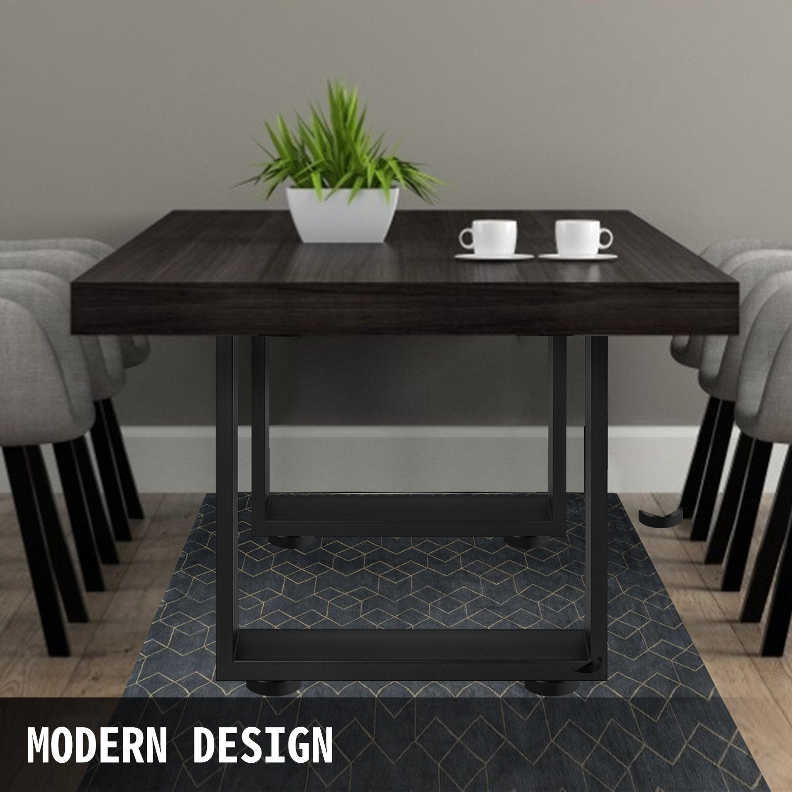 Table Tops & Bases: VEVOR Black Metal Table Legs Set of 2 Steel Table Legs 800x720 MM Dining Table Legs Office Table Legs Computer Desk Legs Steel Bench Legs Country Style Table Legs DIY Furniture Legs