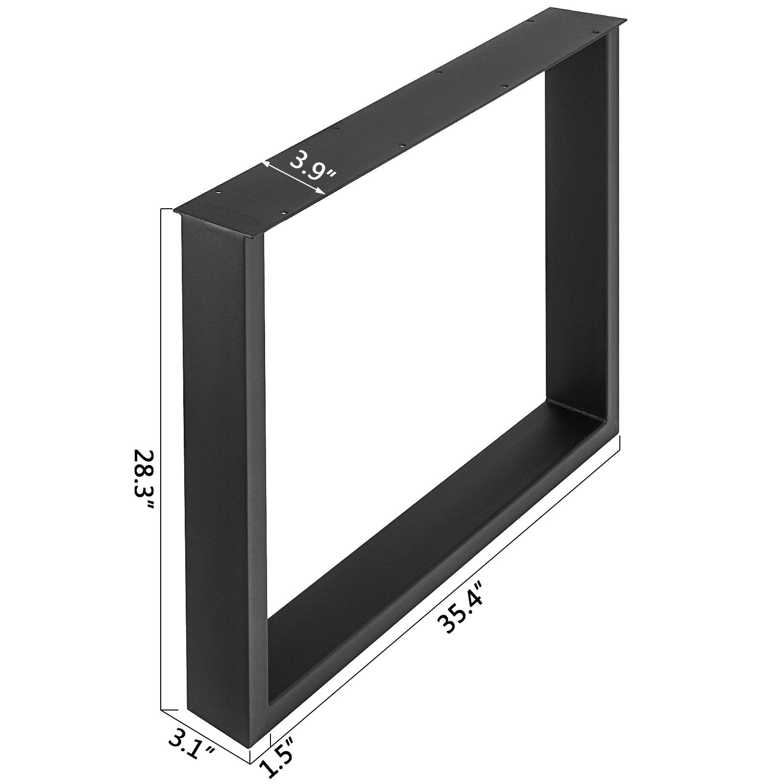 Table Tops & Bases: VEVOR Black Metal Table Legs Set of 2 Steel Table Legs 35x28 Inch Dining Table Legs Office Table Legs Computer Desk Legs Steel Bench Legs Country Style Table Legs DIY Furniture Legs