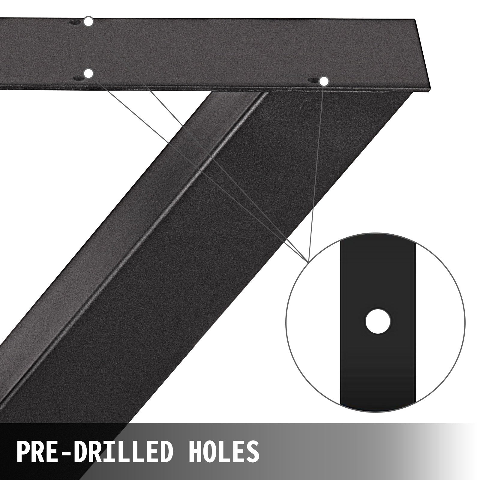 Outdoor Dining Sets: VEVOR Set of 2 Steel Table Legs, 28\'\'Height 24\'\'Wide Dining Table Legs, Heavy Duty 3.1"" Square Box Section X Frame Table Legs, 28x24x3.1 Inch Black Color Industrial Country Style Metal Dining Leg