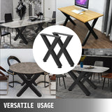 Outdoor Dining Sets: VEVOR Set of 2 Steel Table Legs, 28\'\'Height 24\'\'Wide Dining Table Legs, Heavy Duty 3.1"" Square Box Section X Frame Table Legs, 28x24x3.1 Inch Black Color Industrial Country Style Metal Dining Leg