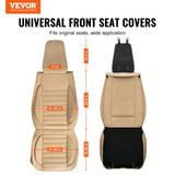 Automotive Decor: VEVOR Seat Covers, Universal Car Seat Covers Front Seats, 2pcs Faux Leather Seat Cover, Semi-enclosed Design, Detachable Headrest and Airbag Compatible, for Most Cars SUVs and Trucks Beige