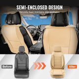 Automotive Decor: VEVOR Seat Covers, Universal Car Seat Covers Front Seats, 2pcs Faux Leather Seat Cover, Semi-enclosed Design, Detachable Headrest and Airbag Compatible, for Most Cars SUVs and Trucks Beige