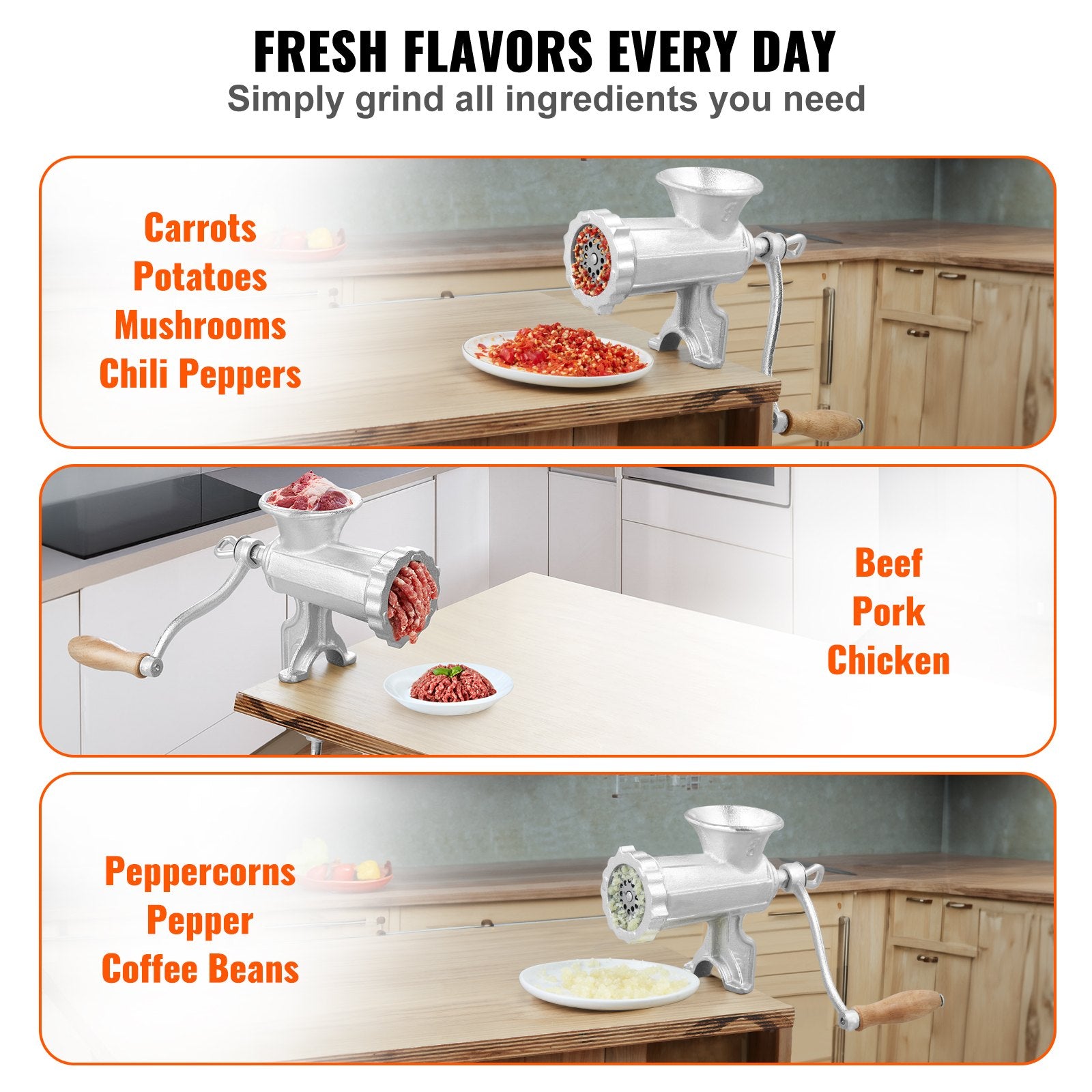 Building Materials: VEVOR Manual Meat Grinder Heavy Duty Cast Iron Meat Grinder & Steel Table Clamp